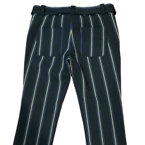 Loft Slim Striped Cuffed Tie Waist Ankle Crop Pants Julie Sz 4 - Picture 8 of 10